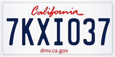 CA license plate 7KXI037