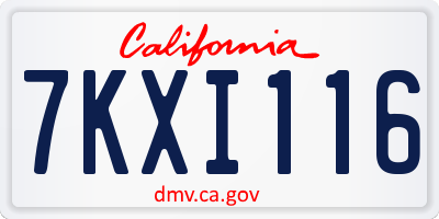 CA license plate 7KXI116
