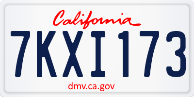 CA license plate 7KXI173