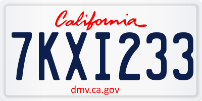 CA license plate 7KXI233