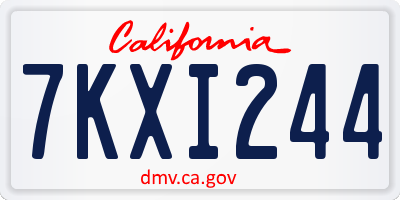 CA license plate 7KXI244