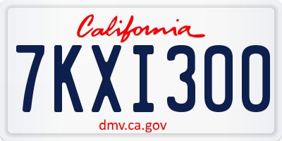 CA license plate 7KXI300