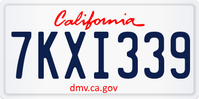 CA license plate 7KXI339