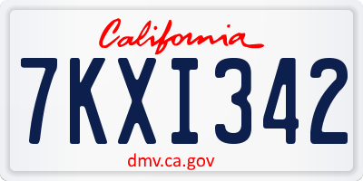 CA license plate 7KXI342