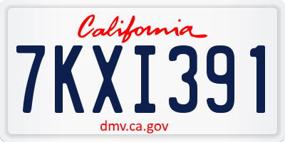 CA license plate 7KXI391
