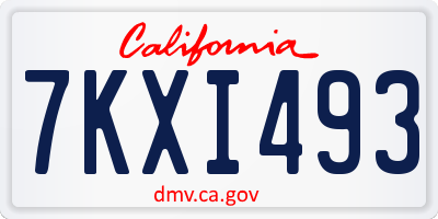 CA license plate 7KXI493