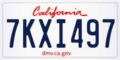 CA license plate 7KXI497