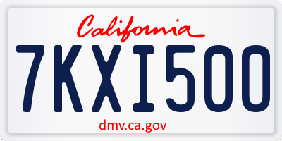 CA license plate 7KXI500