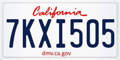 CA license plate 7KXI505
