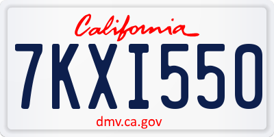CA license plate 7KXI550