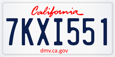 CA license plate 7KXI551