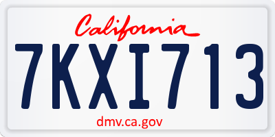 CA license plate 7KXI713