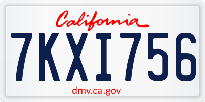 CA license plate 7KXI756