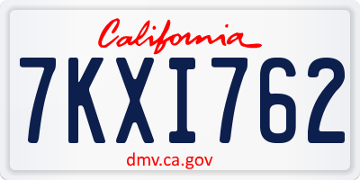 CA license plate 7KXI762
