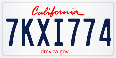 CA license plate 7KXI774