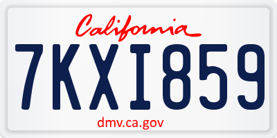 CA license plate 7KXI859