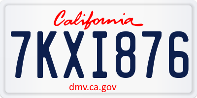 CA license plate 7KXI876