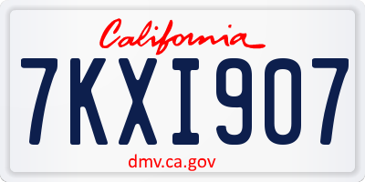 CA license plate 7KXI907