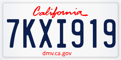 CA license plate 7KXI919