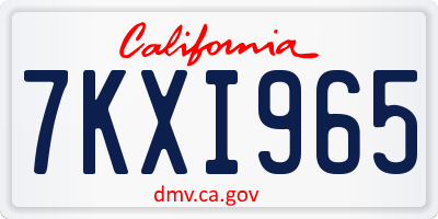 CA license plate 7KXI965