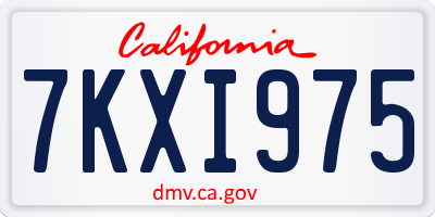 CA license plate 7KXI975