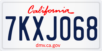 CA license plate 7KXJ068