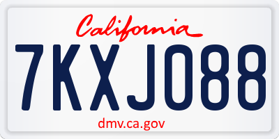 CA license plate 7KXJ088
