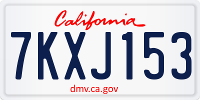 CA license plate 7KXJ153