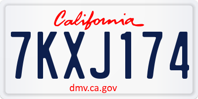 CA license plate 7KXJ174