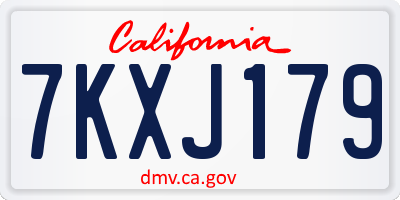 CA license plate 7KXJ179