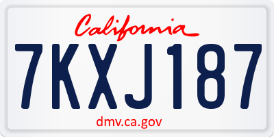CA license plate 7KXJ187