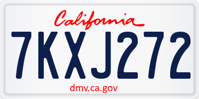 CA license plate 7KXJ272
