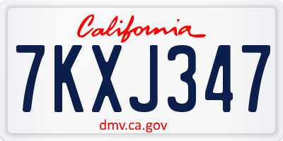 CA license plate 7KXJ347