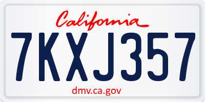 CA license plate 7KXJ357