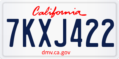 CA license plate 7KXJ422