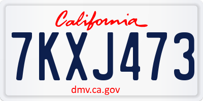 CA license plate 7KXJ473