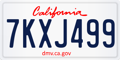 CA license plate 7KXJ499