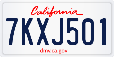 CA license plate 7KXJ501