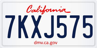 CA license plate 7KXJ575
