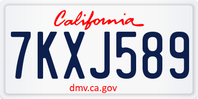CA license plate 7KXJ589