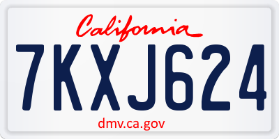 CA license plate 7KXJ624