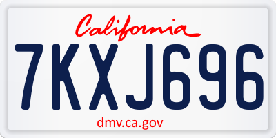 CA license plate 7KXJ696