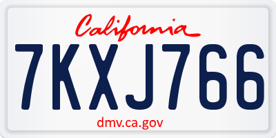 CA license plate 7KXJ766