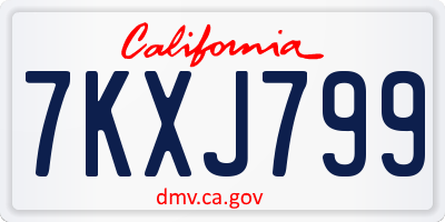 CA license plate 7KXJ799