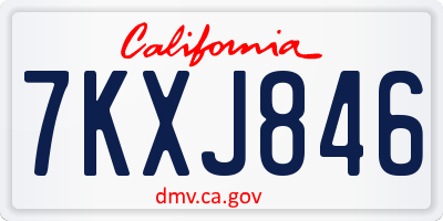CA license plate 7KXJ846