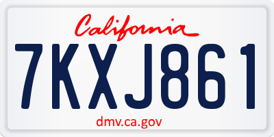 CA license plate 7KXJ861