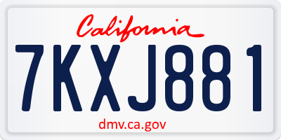 CA license plate 7KXJ881