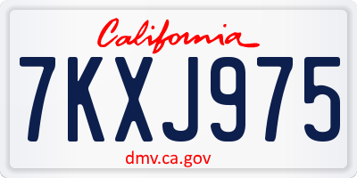 CA license plate 7KXJ975