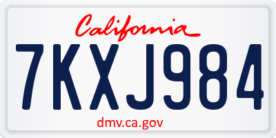 CA license plate 7KXJ984