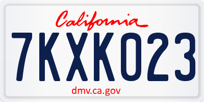 CA license plate 7KXK023